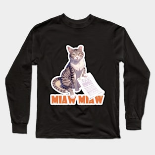 Cat Miaw,lovely cat, cute cat Long Sleeve T-Shirt